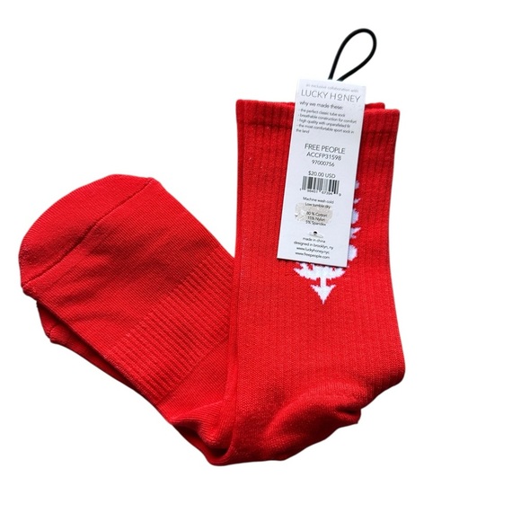 NWT Free People Last Lap Tube Socks in Flame - Picture 3 of 4